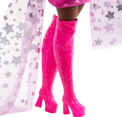 Barbie Tour Manager all-access pass and laptop for world-tour planning
