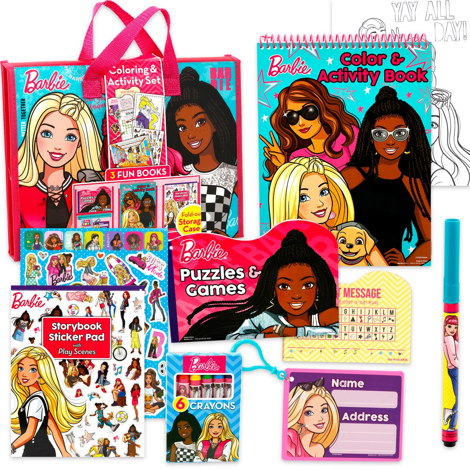 Barbie Ultimate Activity Set in a tri-fold case for travel-friendly creative play