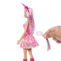 Barbie Unicorn Doll in glitter knee-high boots for magical pretend fashion