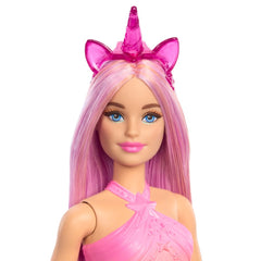 Barbie Unicorn Doll with removable unicorn headband for quick costume changes