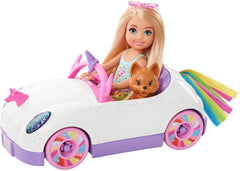 Barbie unicorn hood ornament adds magical detail to the car.