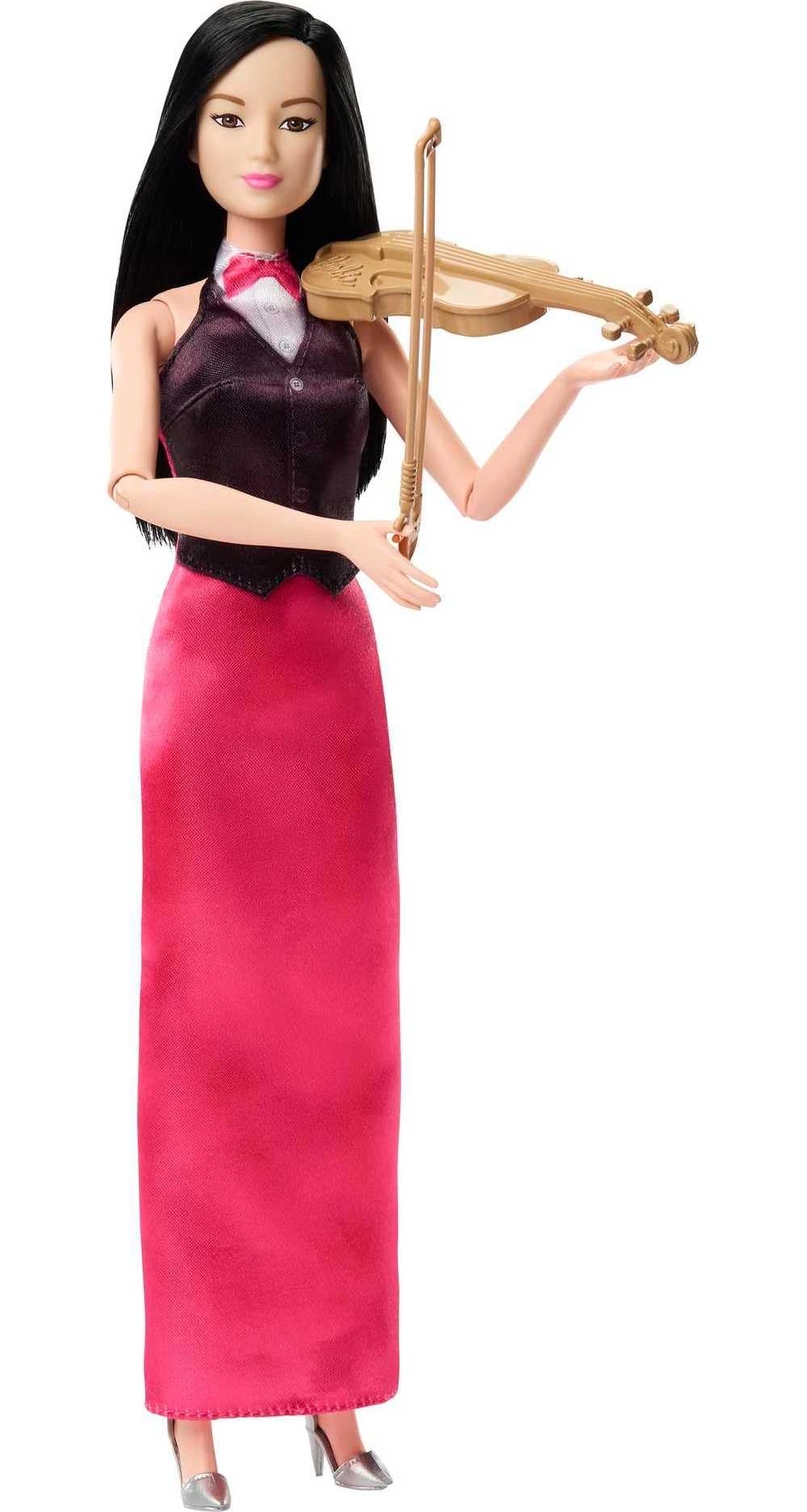 Barbie Violinist doll with violin for imaginative music play.