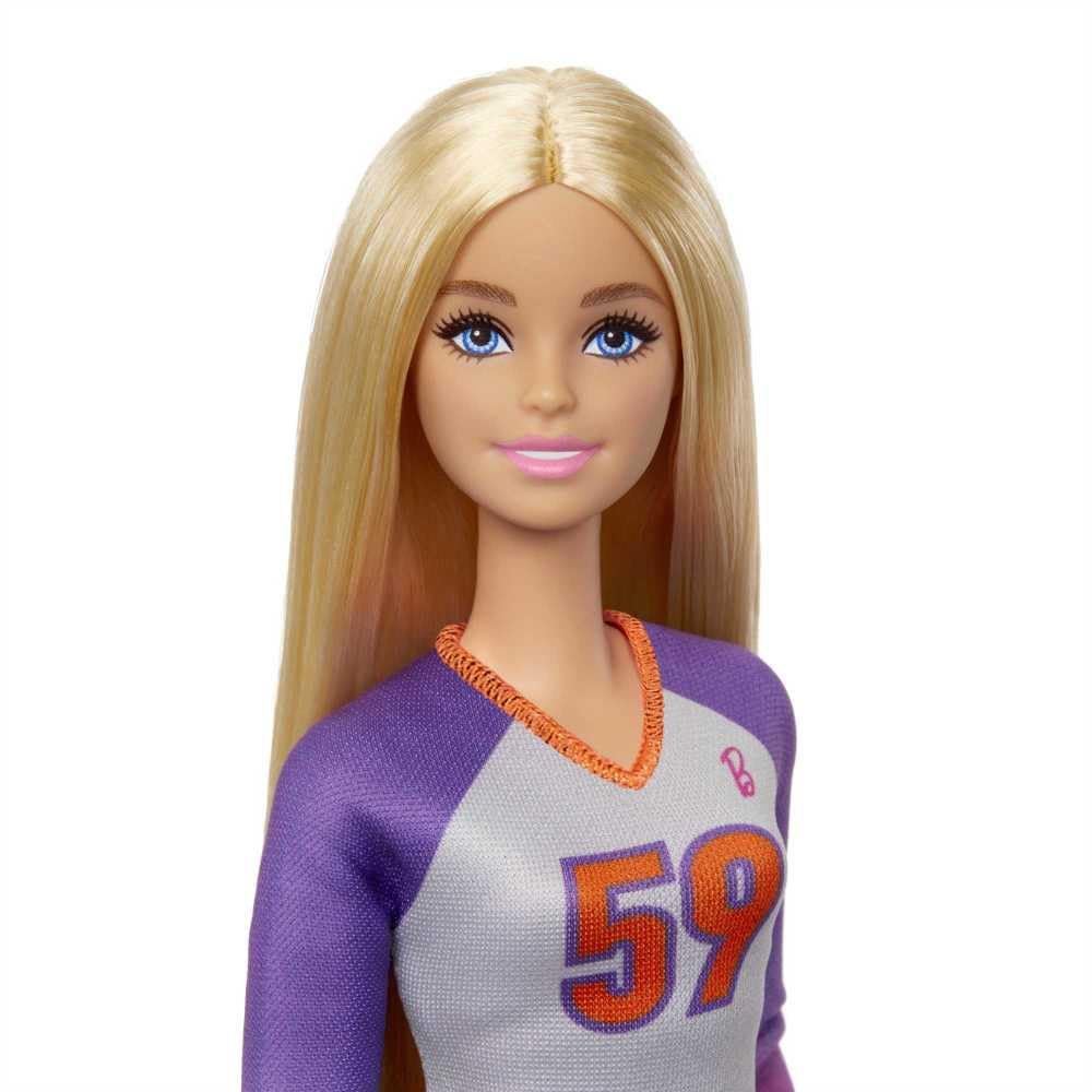 Barbie volleyball doll with ball accessory enhances in-game drill fun