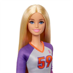 Barbie volleyball doll with ball accessory enhances in-game drill fun