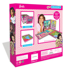 Barbie ZipBin 40 fashionista play mat detail showcases Barbie's vibrant color palette.