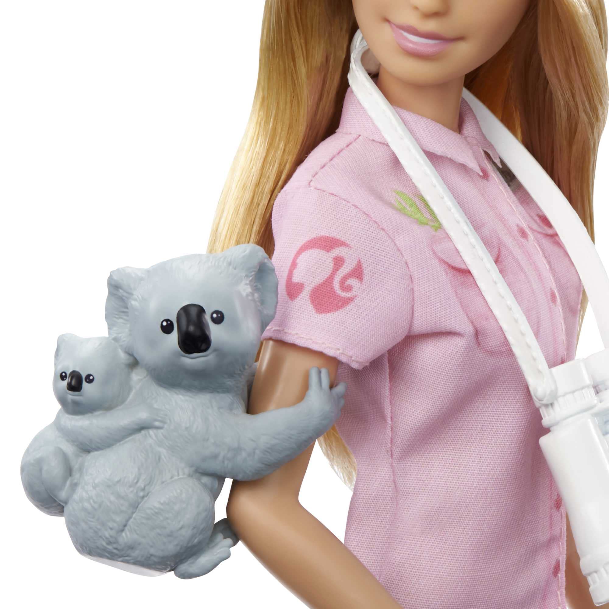 Barbie zoologist baby figure supports caregiving storytelling
