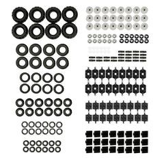 Barcaloo 144-piece wheels and axles set for imaginative car builds and durable parts.