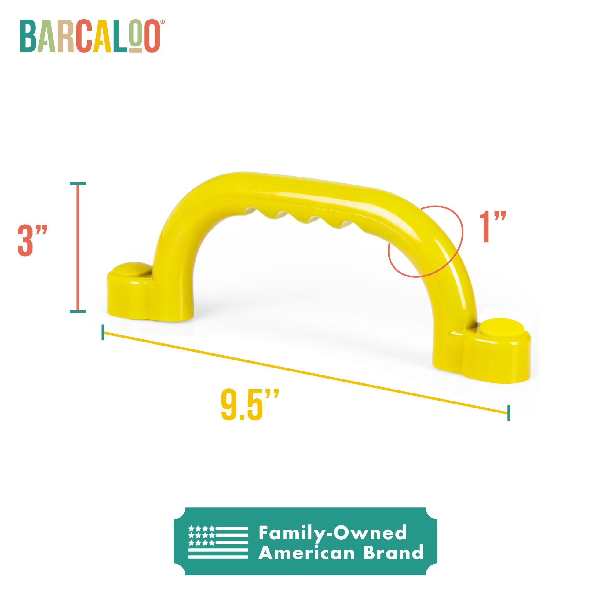 Barcaloo backyard tree house safety handle yellow grip for confident ascent.