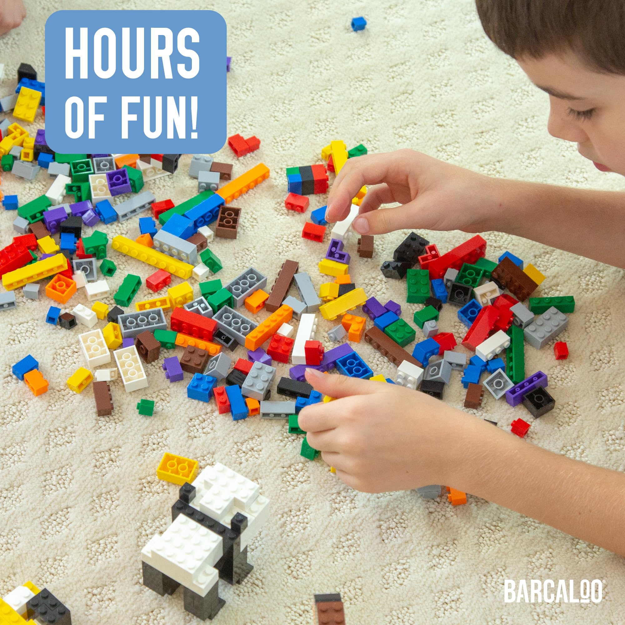 Barcaloo bricks compatible with Lego, Mega Bloks, and more