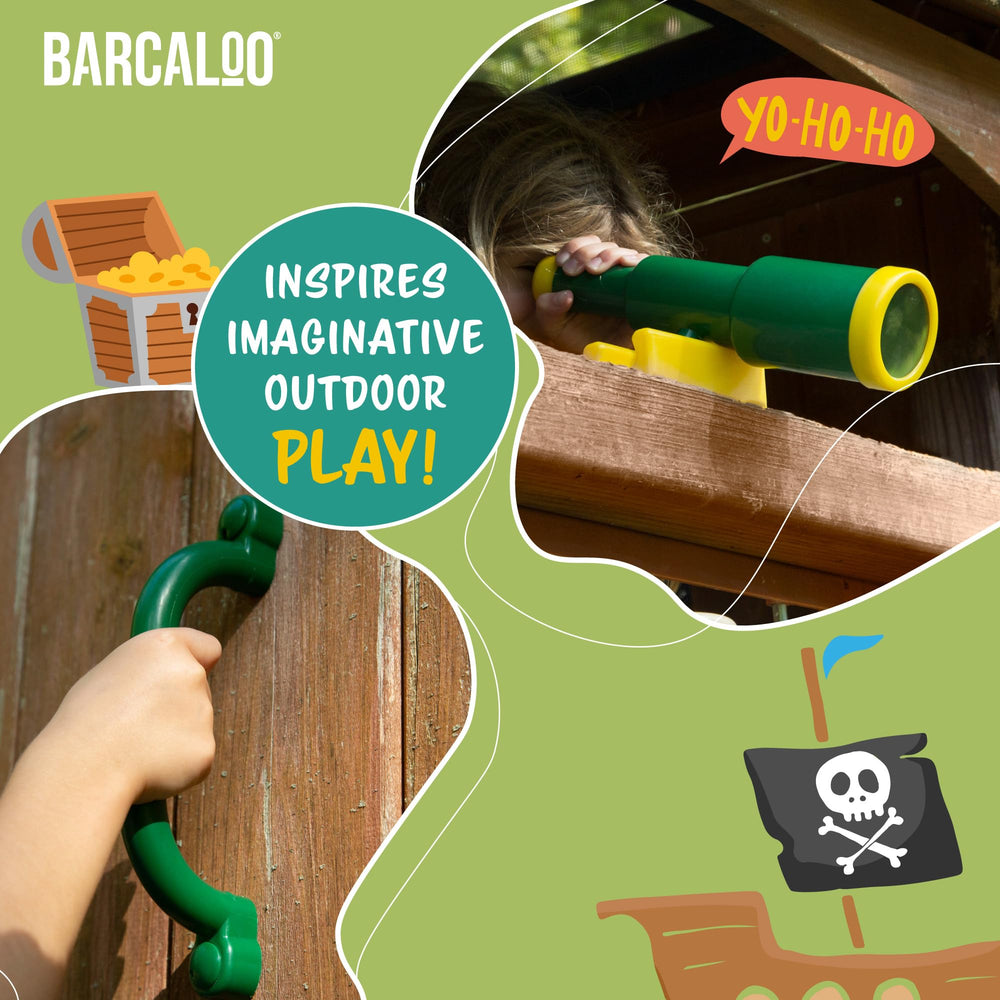 Barcaloo green safety handles improve grip during climbs.