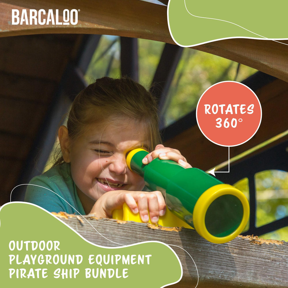 Barcaloo heavy-duty plastic construction stands up to outdoor play.