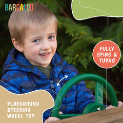 Barcaloo Jungle Gym wheel with mounting hardware included for quick setup.