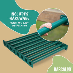 Barcaloo monkey bars kit ships with 12-pack hardware for quick, simple installation