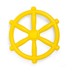 Barcaloo pirate ship steering wheel in yellow for imaginative backyard play.