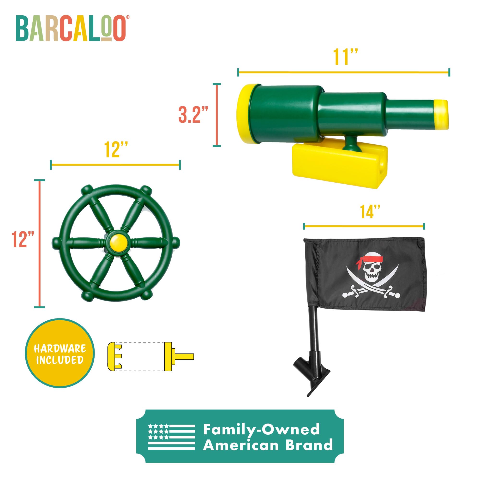 Barcaloo pirate steering wheel for kids' pretend ship role play