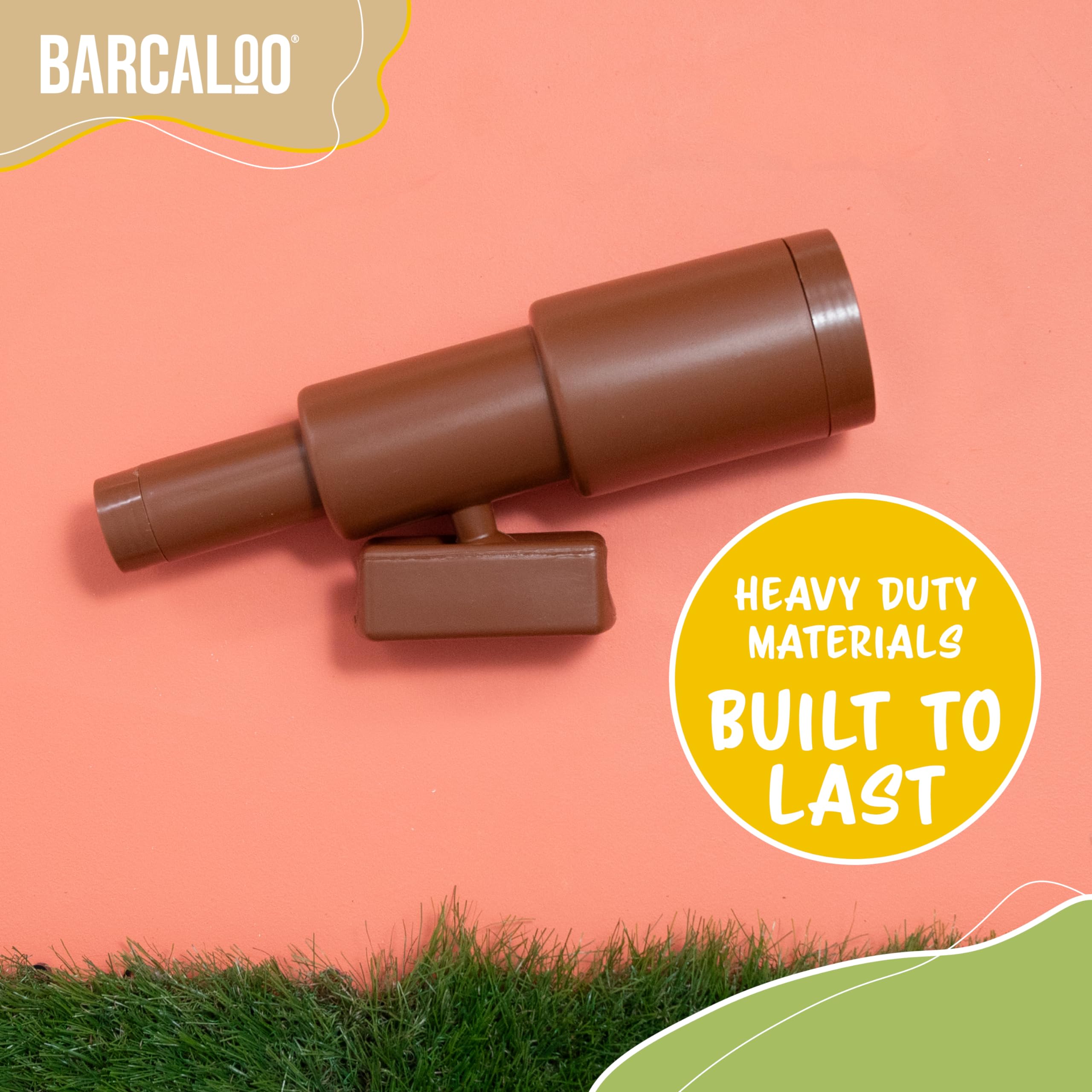 Easy installation of Barcaloo pirate telescope on swings or jungle gym