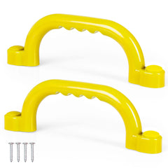 Barcaloo playground safety handles yellow grab bar mounted for secure climbing.