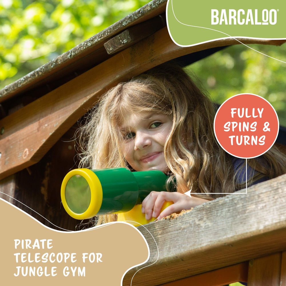 Barcaloo Playset Telescope hardware included for quick, sturdy installation.