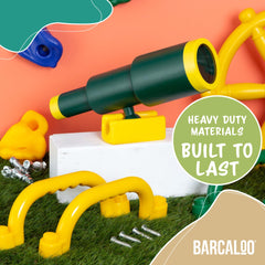 Barcaloo safety handle bar close-up yellow durable plastic for long-lasting use.