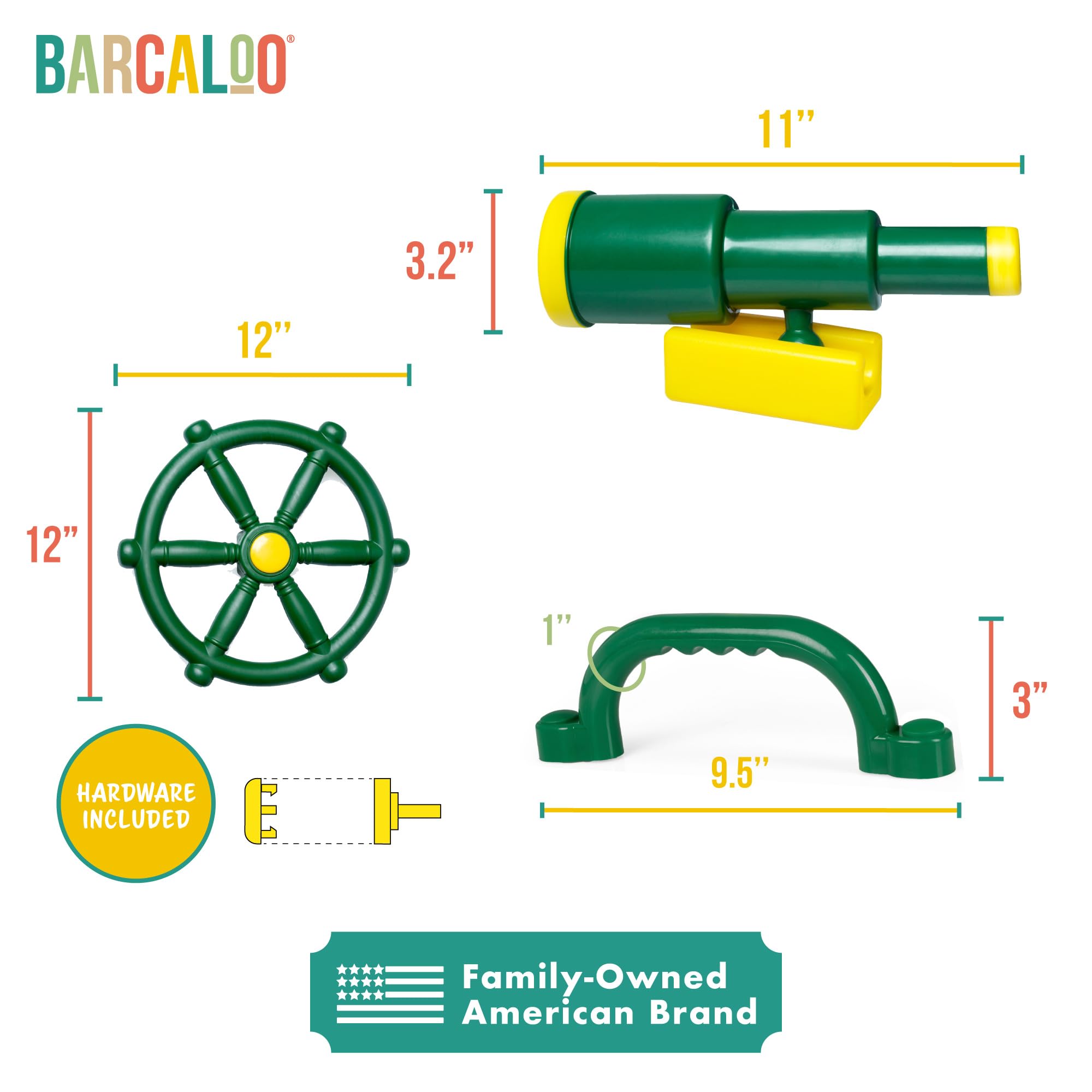 Barcaloo ship steering wheel for interactive ship-themed adventures.