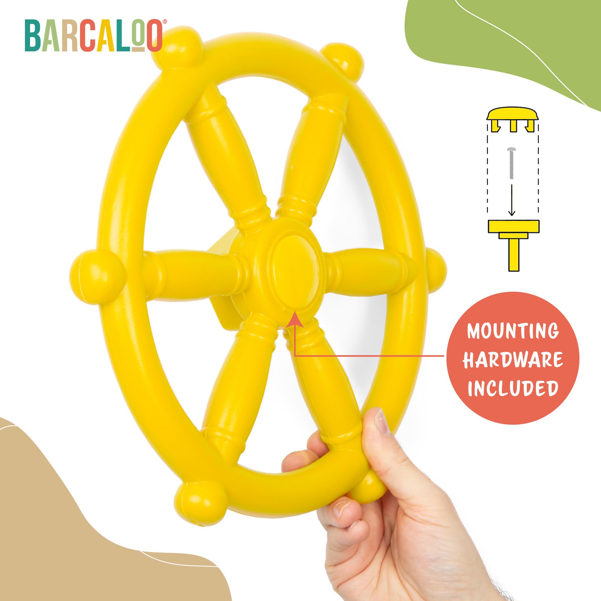 Barcaloo toddler pirate wheel in action, inviting cooperative play and storytelling.