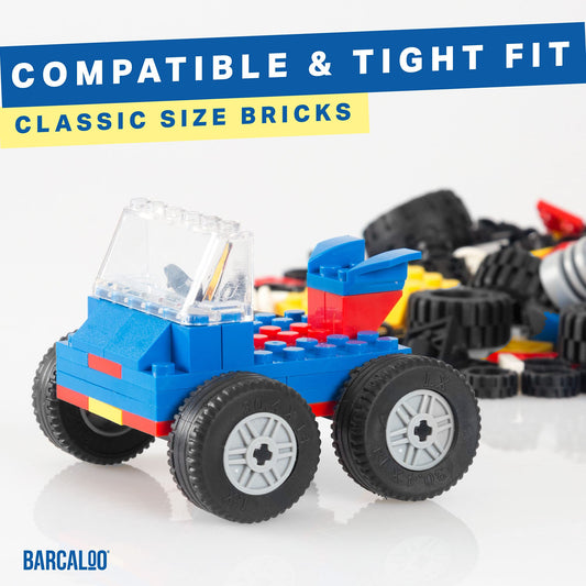 Barcaloo windshields and tires kit enabling clear visibility and smooth rolling vehicles.