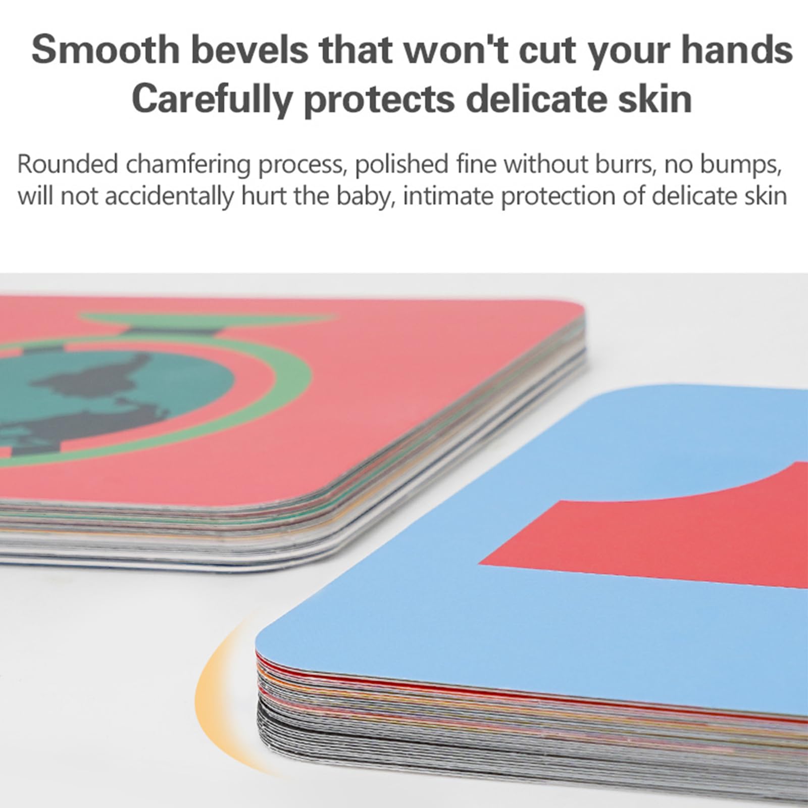 BARMACO flashcards with rounded corners for baby safety
