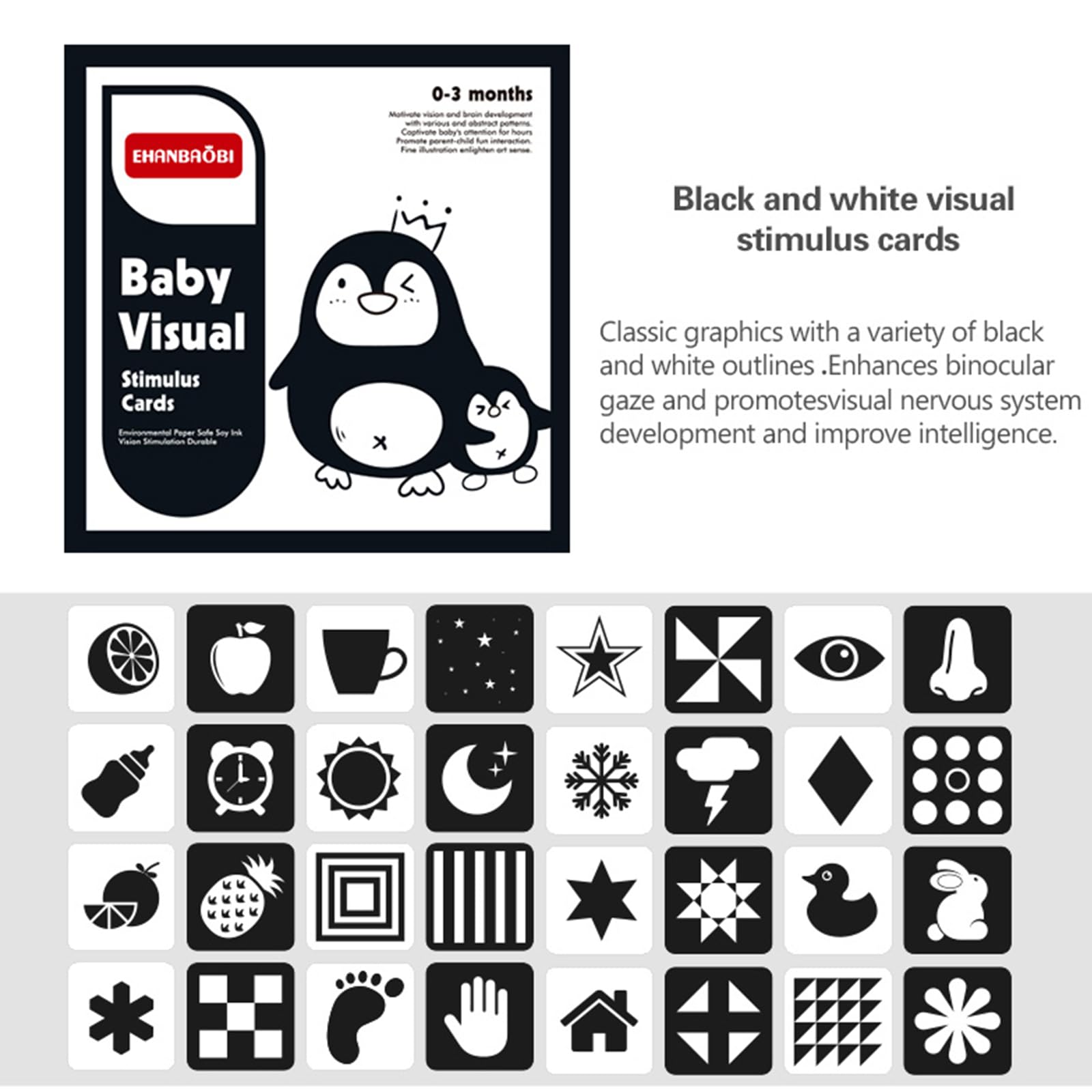 BARMACO high-contrast flashcards for 3-6 months introducing basic colors