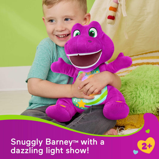 Barney's World Heart Glow plush heart lights in colorful patterns to rhythm.