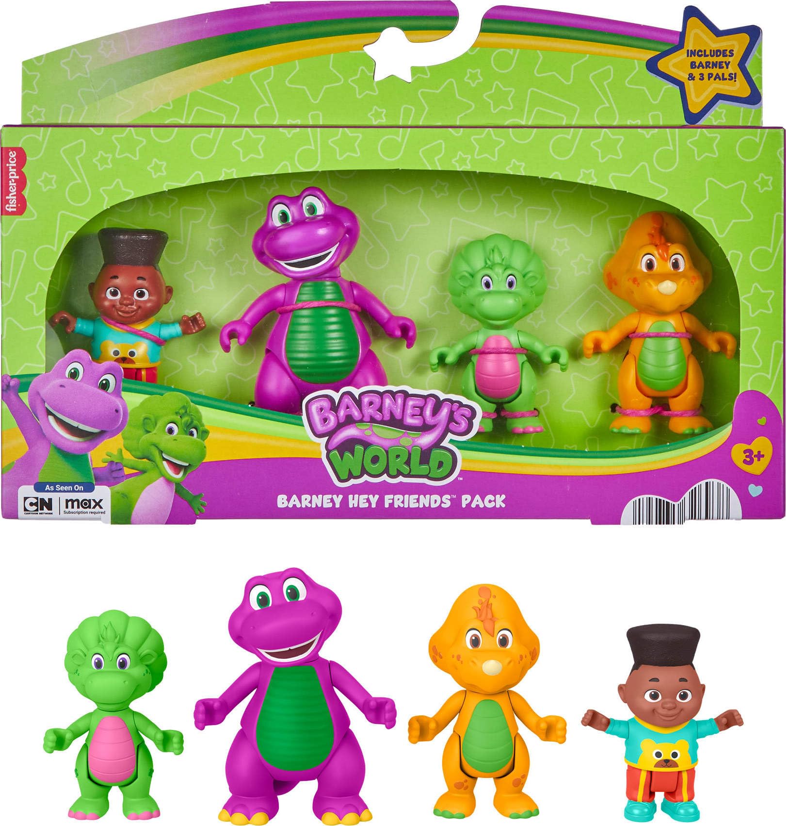 Barney's World Hey Friends figures move for dynamic posing and action.