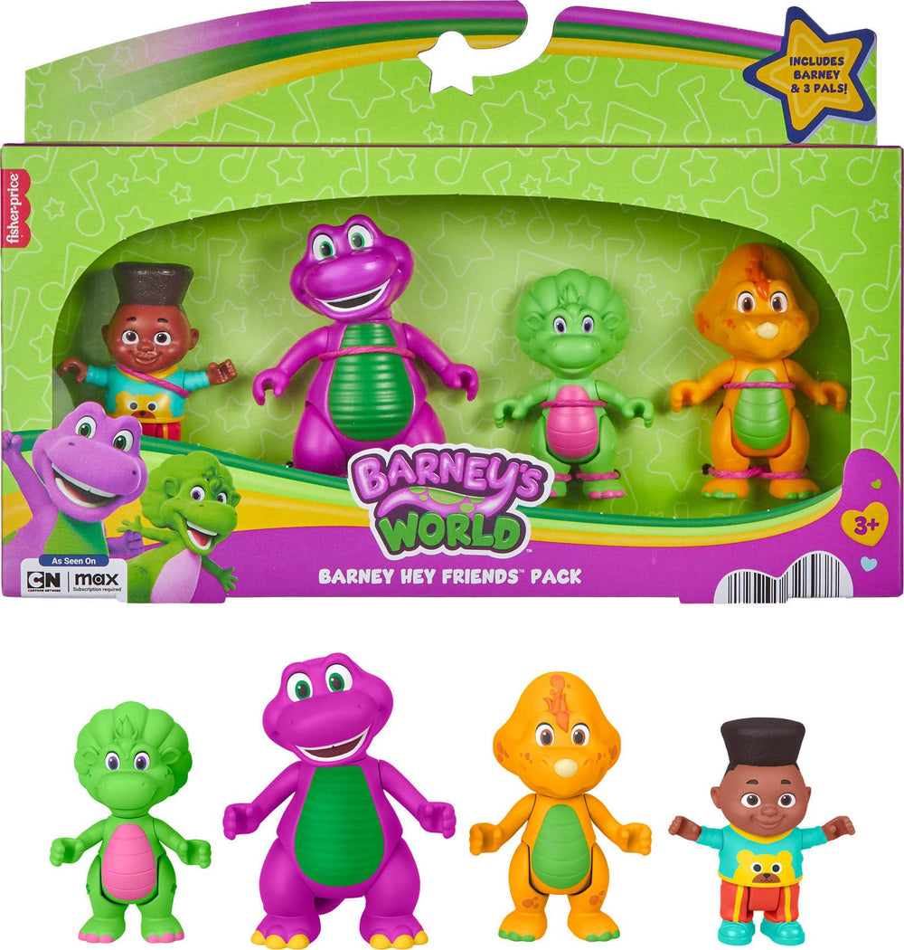 Barney's World Hey Friends figures move for dynamic posing and action.