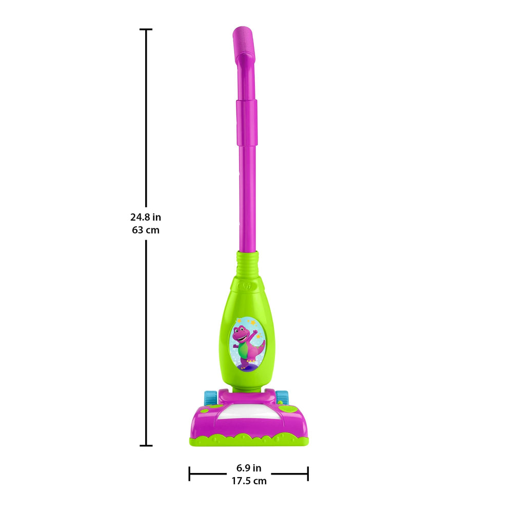 Barney's World Clean Up Vacuum battery compartment access for quick setup.