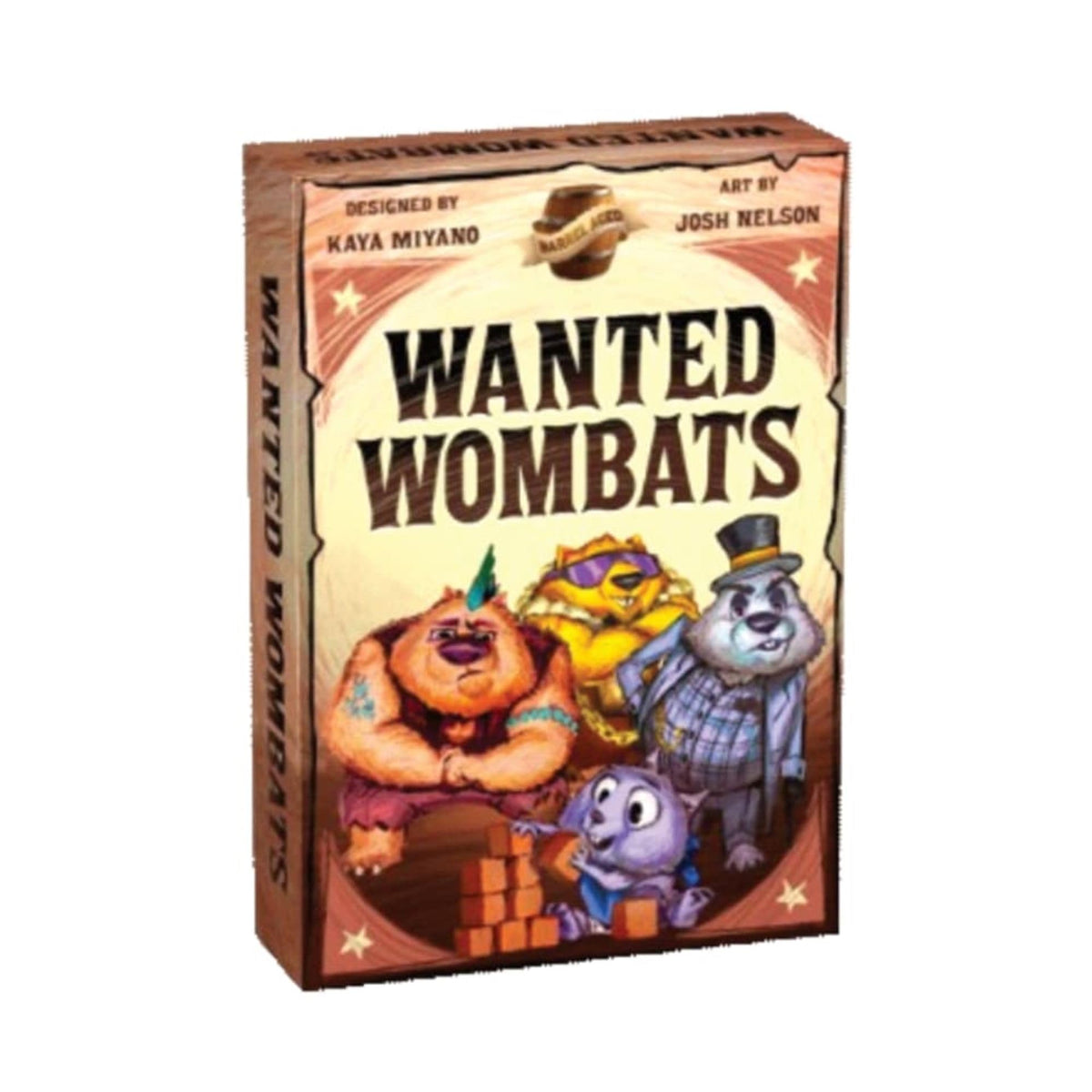 Barrel Aged Games Wanted Wombats card setup for quick family game nights.
