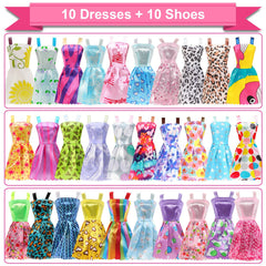 BARWA 10 party dresses for 11.5-inch dolls for stylish events
