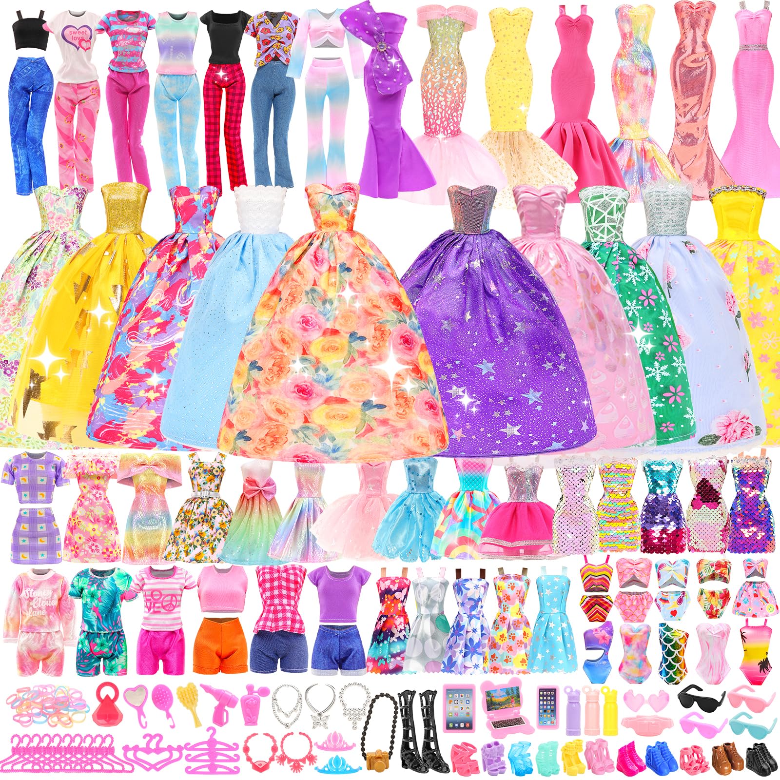 BARWA 11.5 inch doll wedding gowns for imaginative dress-up play