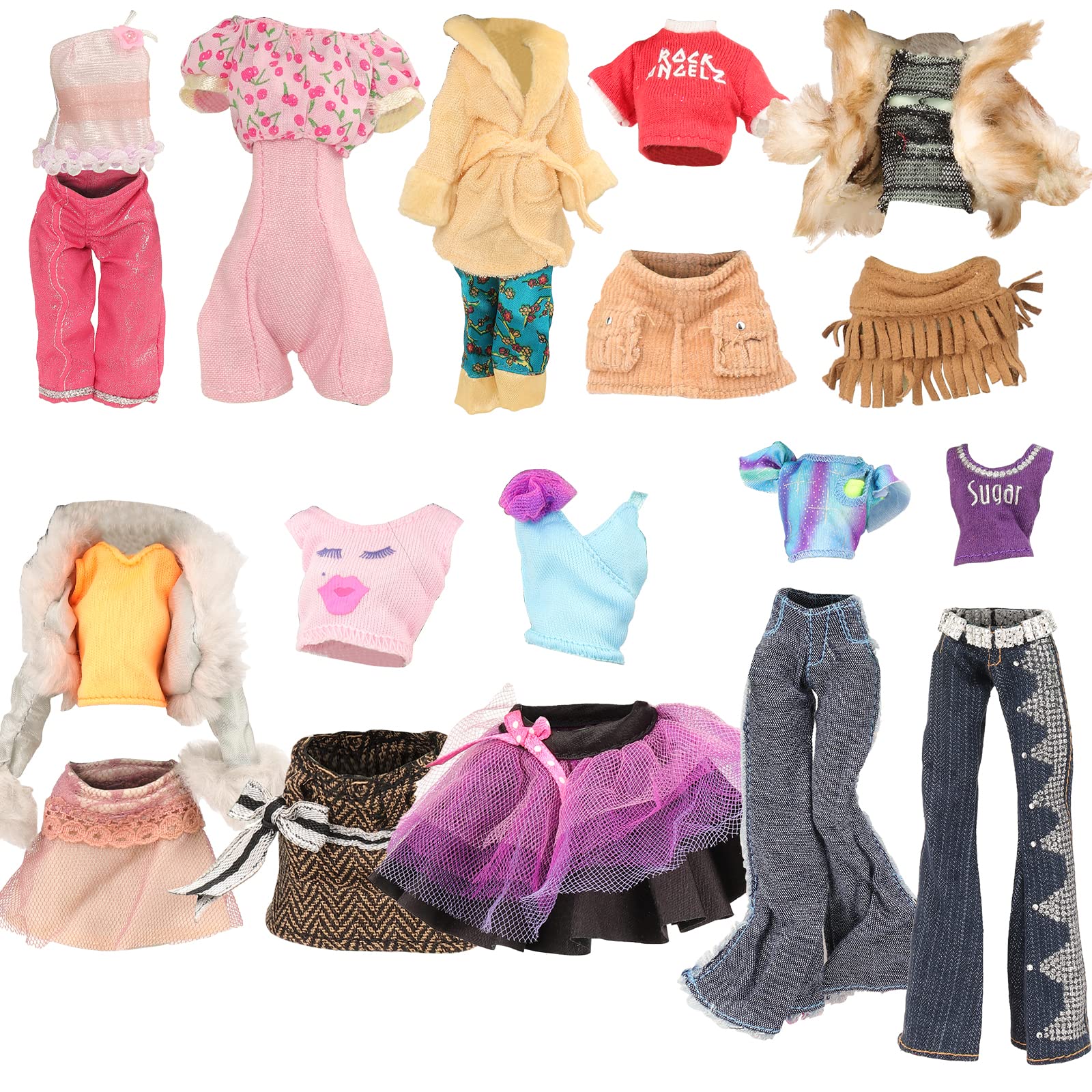 BARWA 11-inch Monster Girl doll dress set 4 for pretend fashion fun
