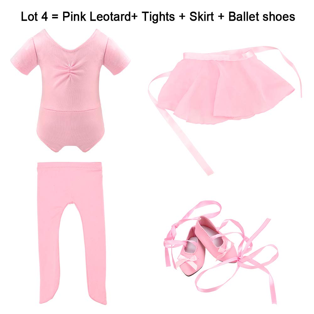 Barwa pink tutu skirt for 18-inch dolls enhances pretend dance moments