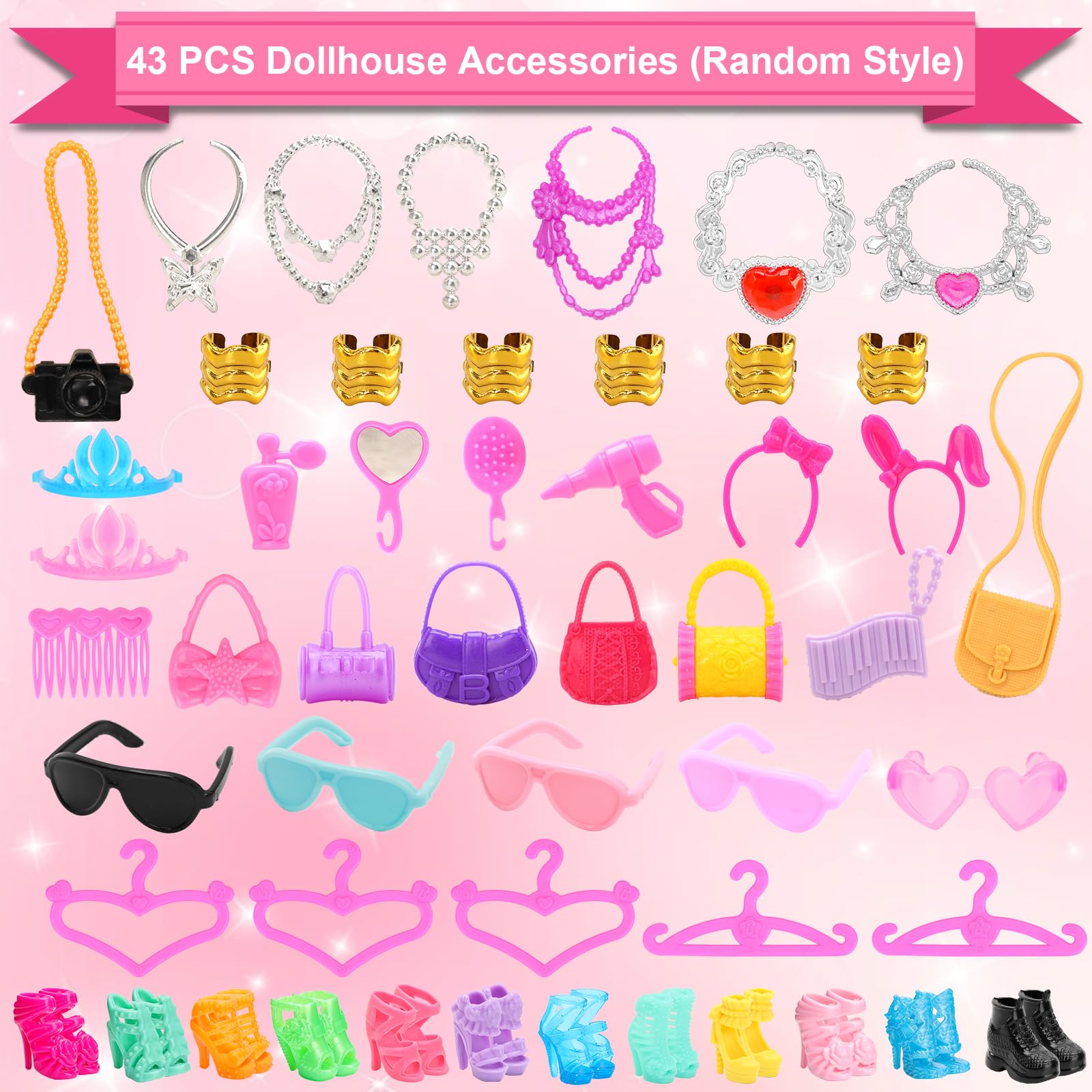 BARWA 42-pcs doll shoes collection enables quick outfit changes
