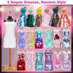 BARWA mermaid floral dresses for 11.5 inch dolls, bright patterns spark dress-up adventures