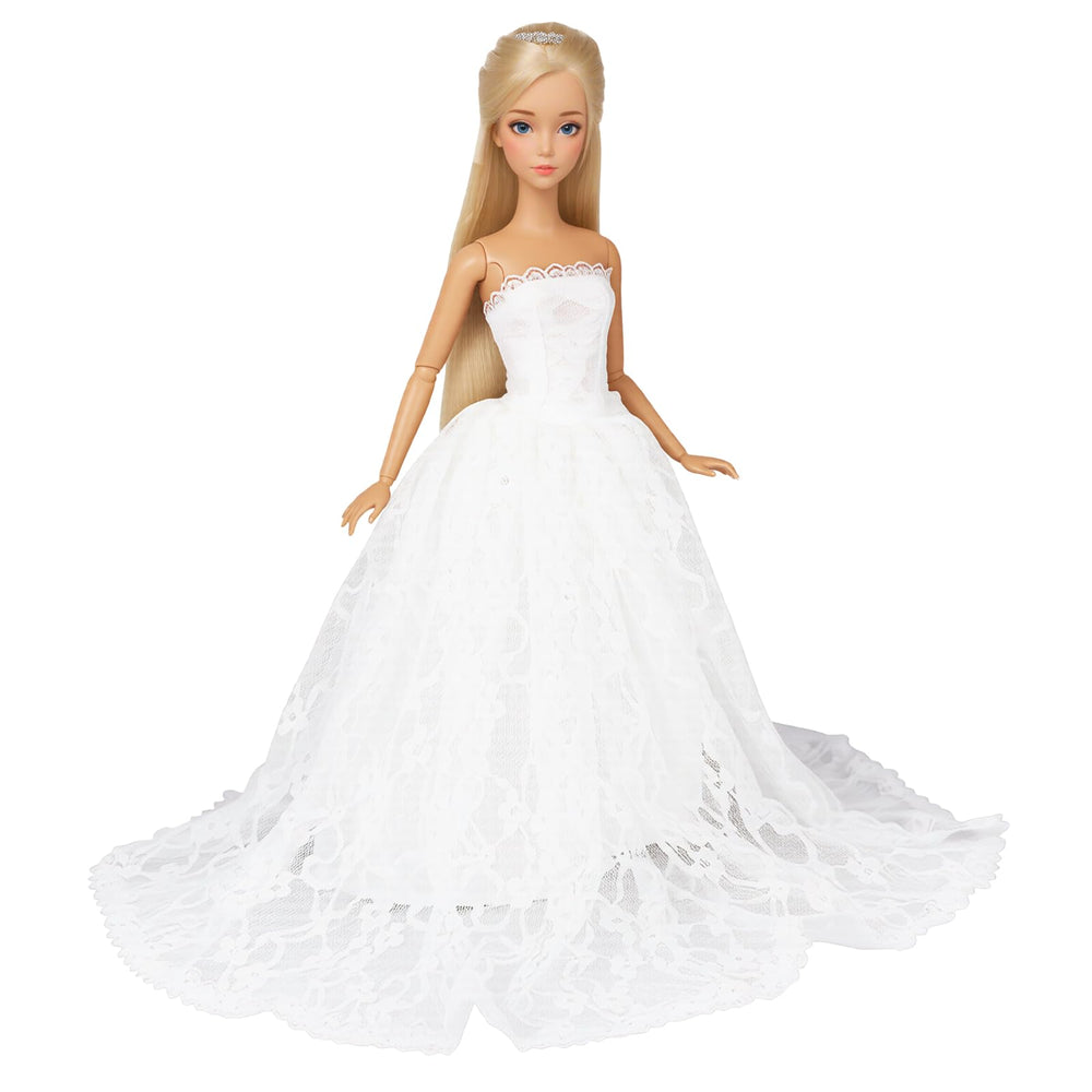 BARWA veil and dress complete outfit for 11.5-inch dolls, ready for pretend weddings.