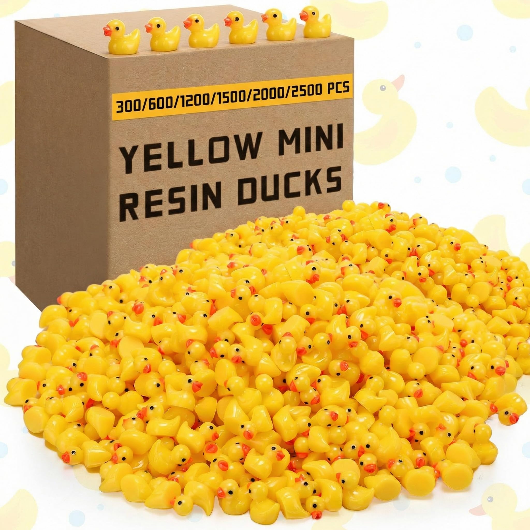 Barydat mini resin ducks pack 1200 close-up, ideal for large-scale decorations.