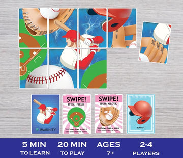 BASEBALL DUEL! box open – premium flip-top box for organized storage.