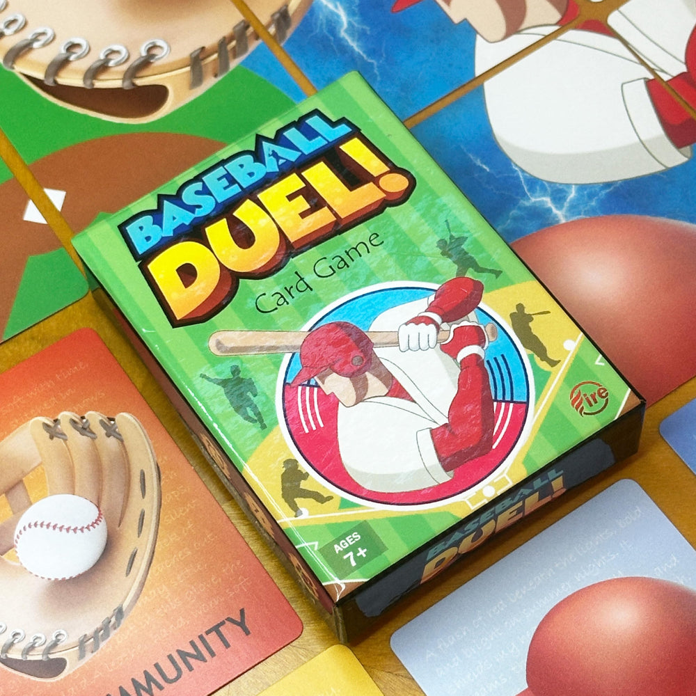 BASEBALL DUEL! cards spread – strategic puzzle play that blends Tetris and Uno mechanics.