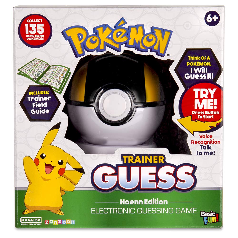 Device screen displays engaging questions to guide your Pokémon guess.