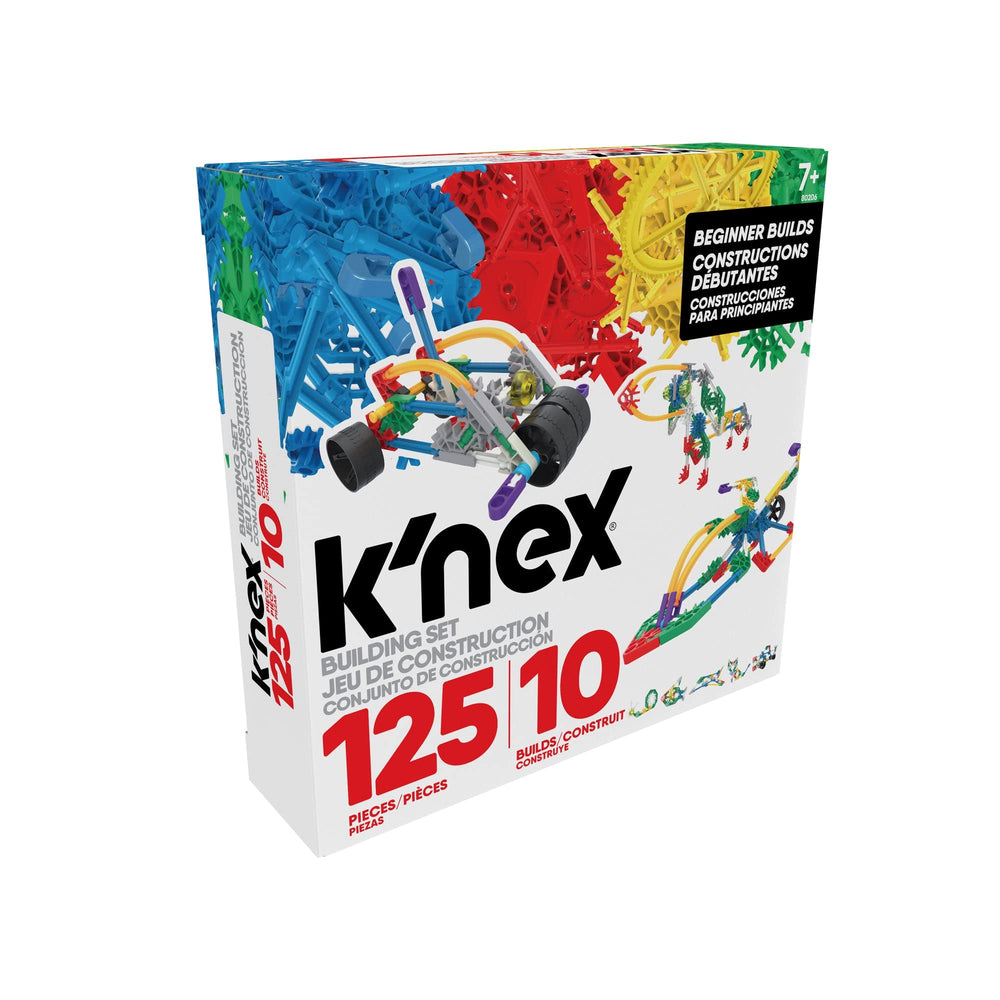Basic Fun K'NEX moon rover model featuring vibrant parts for spatial awareness and imaginative play.