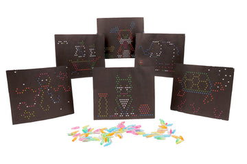Basic Fun Lite-Brite color pegs support color discovery and fine motor skills.