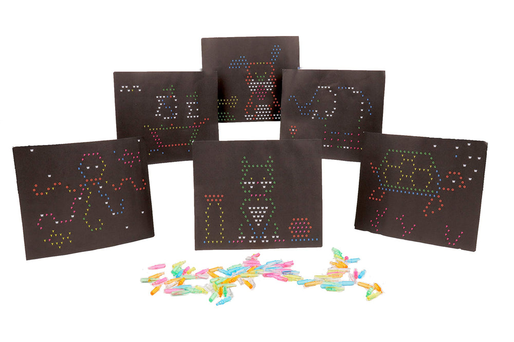 Basic Fun Lite-Brite color pegs support color discovery and fine motor skills.