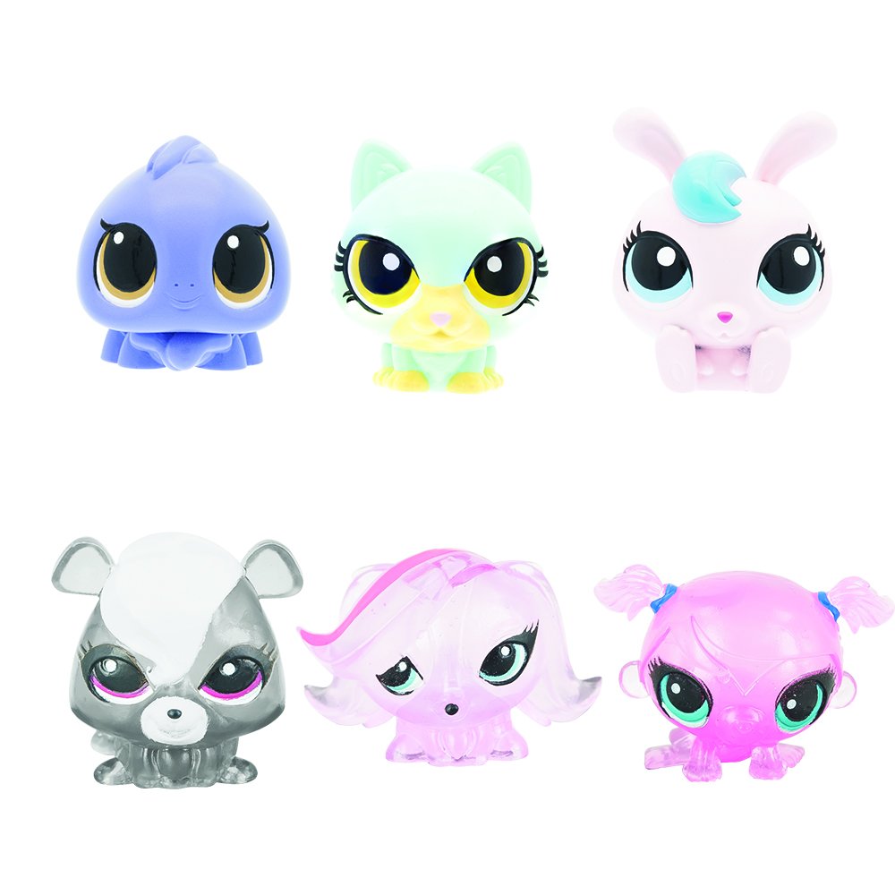 Basic Fun Littlest Pet Shop Mash'Ems Fashems bundle with four capsules for collectors