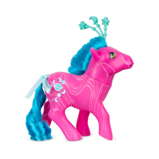 Basic Fun My Little Pony Aurora Celestial Pony with 40th anniversary comb, ideal for styling sessions.