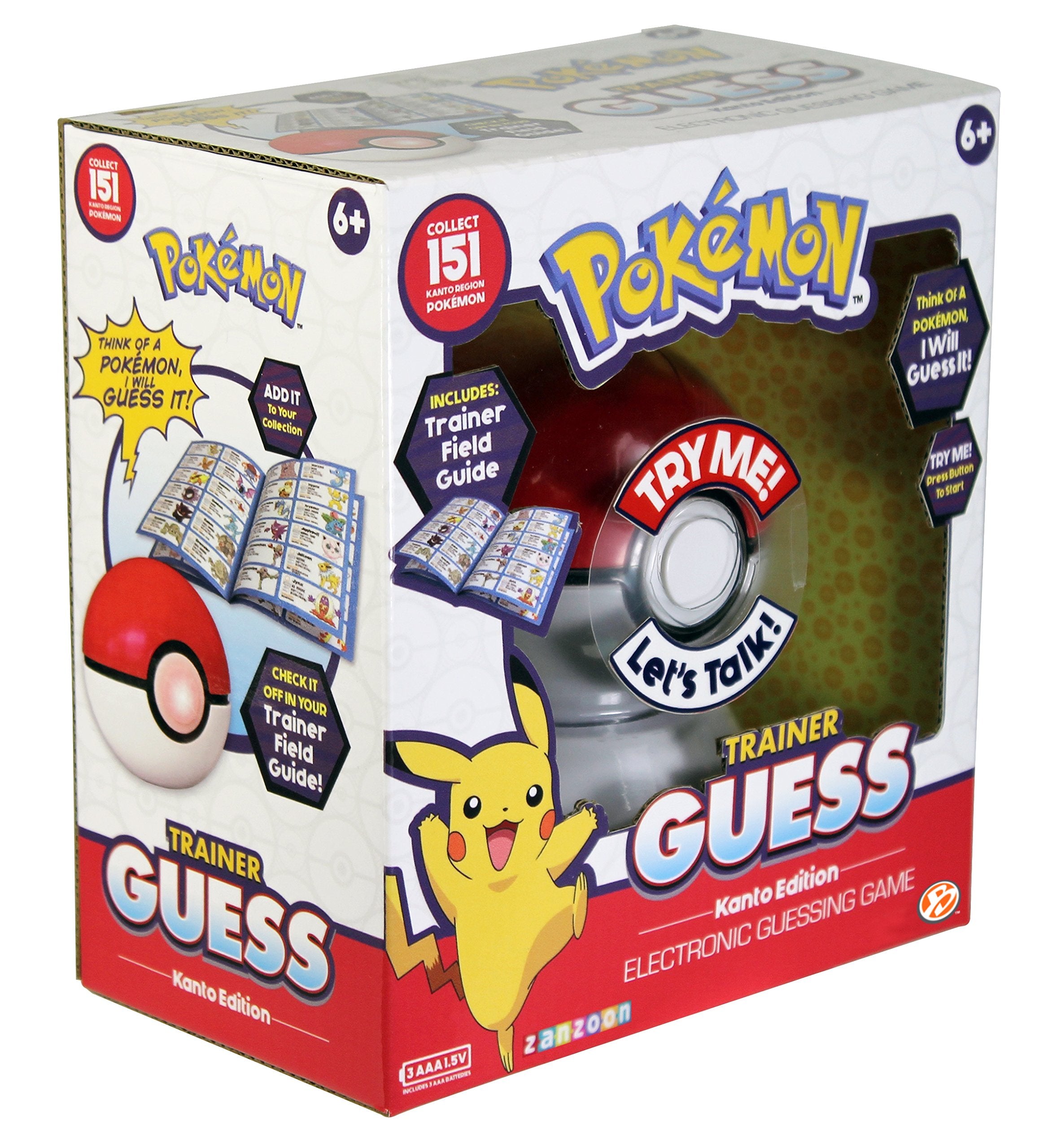 Basic Fun Pokemon Trainer Guess Kanto Edition includes batteries for immediate play